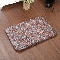 夏季狗狗垫子耐咬四季通用泰迪凉席睡垫大中小型猫犬冬季宠物冰垫 四季双面凉席-咖色狗爪 S：40*29 5斤内宠物