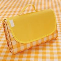 野餐垫露营防潮垫加厚草坪沙滩地垫子郊游野炊野餐布便捷防水ins 黄白格 80*150cm