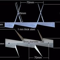 不锈钢刺钉防爬刺小区别墅防盗刺围墙防攀爬钉围栏围墙刺钉 热镀锌小号1.25米长
