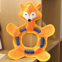 宠物玩具大中小型犬猫骨头耐撕扯咬发声BB叫磨牙棉绳解闷毛绒玩具 狐狸