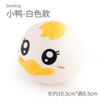 宝宝洗澡玩具自动感应喷水小黄鸭电动灯光戏水玩具男孩女孩礼物 感应小白鸭 标配[无配送]