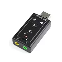 笔记本台式机usb声卡外置独立声卡外接USB电脑声卡即插即用免驱 USB7.1黑色声卡