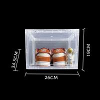 aj鞋盒透明磁吸高帮鞋子收纳盒篮球鞋防尘鞋柜加厚亚克力宿舍鞋柜 正开门双磁吸-透明款 1个【鞋盒】
