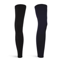 防晒脚套男冰丝夏防紫外线篮球护膝护腿套男跑步健身遮纹身腿套女 黑色 S[80-105斤]