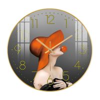 欧式超静音家用挂钟表客厅北欧轻奢卧室挂钟墙上免打孔新中式挂钟 bm-3 12英寸(30厘米)