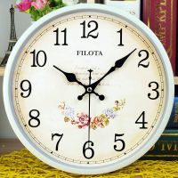 新品亏本冲量超静音欧式客厅卧室时尚创意圆形挂钟 C-1白 10英寸26厘米