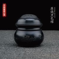 黑虫 油葫芦 叫罐 蟋蟀蛐蛐罐 蝈蝈罐 玩赏 鸣虫叫罐 双鱼老钱盖 已煮黑色中药土塘底