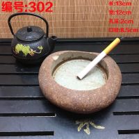 创意天然鹅卵石烟灰缸大小号家用客厅办公室个性手工潮流烟缸 302看清尺寸发货前打蜡