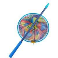 儿童碳素伸缩杆捞鱼网捞虾网兜鱼虾折叠水桶玩具小孩捕昆虫捉蝴蝶 超轻碳素捞鱼网[蓝色网头]