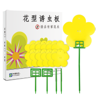 双面覆膜粘虫黄板诱虫板灭小飞虫小黑飞果蝇蚊子强力粘虫防水防晒 1盒/12片(含2支架)