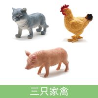 儿童动物园恐龙玩具套装仿真动物模型大号老虎狮子男孩熊猫野生 3只农场动物