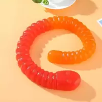 巨型蚯蚓软糖虫子软糖巨大软糖超大软糖毛毛虫软糖大超大胶皮糖[ 蚯蚓(草莓+橙子72cm)