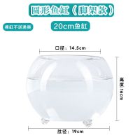 玻璃圆形加厚水培金鱼缸带脚桌面小型迷你乌龟缸圆球水培植物鱼缸 小号20带脚圆球(无配饰)