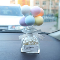 创意车载香水香薰汽车告白气球座式香水瓶持久淡香除异味车内摆件 马卡龙气球丝带香水瓶