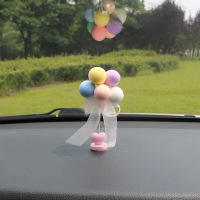 摇摆摇头款告白气球汽车摆件车载可爱创意车内装饰用品漂亮男女 摇摆款—爱心马卡龙[送无痕贴]