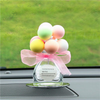 告白气球车载香水座大容量空瓶精油瓶香水瓶创意男女车内饰品摆件 马卡龙气球（小圆垫）