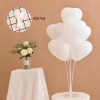 浪漫马卡龙爱心表白告白520气球求婚生日派对装饰情人节布置用品 [爱心]白色(约100个)[送打气筒]