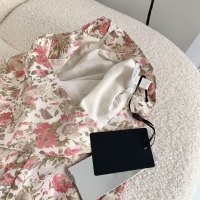 温柔人间宝藏 碎花雪纺不规则开叉半身裙a字短裙女夏季 红色半身裙 M