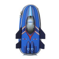 儿童文具盒男孩双层大容量飞机笔袋小学生铅笔包寒假暑假文具礼物 0041深蓝色