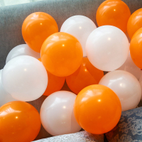 加厚告白气球婚房布置用品 结婚庆婚礼儿童生日派对求婚气球装饰 白+橙100个[买2份送气筒丝带胶点]