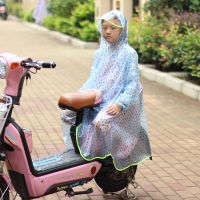 儿童雨衣男童女童小童中大童小学带书包位宝宝幼儿园电瓶车雨披 蓝水滴 XL适合90-110厘米3-5岁