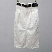 中长款牛仔裙女秋季新款白色弹力包臀裙修身显瘦半身裙开叉一步裙 白色 收藏商品送腰带 S 85-99斤