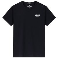 JEEP/吉普棉短袖t恤男半袖男宽松圆领大码体恤夏季男装上衣潮 吉普8110[黑色] S 建议80-100斤