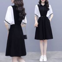 白色披肩连衣裙女中长夏季少女温柔风初恋裙子宽松遮肉衬衣娃娃裙 8010黑色连衣裙 M 建议[80-100斤]