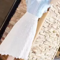 仙气蕾丝裙套装女夏时尚2021新款韩版气质小清新女装半身裙子学生 白色半身裙 S