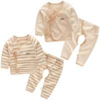 (2上衣+2裤子)初生婴儿衣服用品刚出生新生儿衣服 0到3个月 1602-5A棕色条纹袖+1602-36棕色粗条纹 59