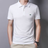 卡帝乐鳄鱼男士短袖t恤夏季翻领Polo衫中青年宽松休闲修身帅气潮 白色 [正品polo衫] M 码165/90-115斤