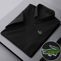 鳄鱼polo衫男短袖夏季港风潮牌刺绣翻领t恤百搭男士潮流修身衣服 CX06黑色 M