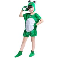 儿童青蛙演出服小蝌蚪服装小跳蛙卡通衣服幼儿园小动物表演服装 男款 90cm