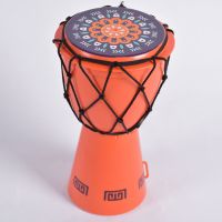 儿童乐器仿真非洲鼓幼儿园丽江手鼓入门初学者手拍鼓益智塑料玩具 红木色非洲鼓玩具(送腰带+教材)