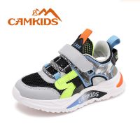 CAMKIDS男童鞋透气镂空儿童框子鞋2021夏季新款中大童休闲跑步鞋 2205宝蓝绿 [夏季镂空单网] 28 内长17
