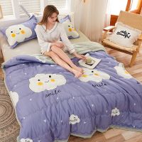 夏季空调被夏凉被双人 单人夏天薄被子可机洗学生宿舍成人儿童 小云朵 80x100cm[午休被]