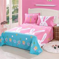 床单单件双人床单枕套亲肤磨毛床单人床单被单四季被套学生多规格 粉粉兔 [48x74cm]枕套1个