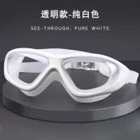 泳镜高清防水防雾大框近视游泳眼镜成人男女通用大框护目镜潜水镜 单泳镜(收藏送泳镜盒) 大框透明白色