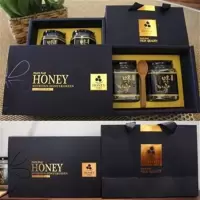 蜂蜜包装盒土蜂蜜包装盒礼盒蜂蜜盒子蜂蜜礼盒包装盒可加印 黑色 2*1斤装礼盒
