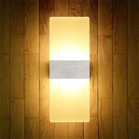 新款LED装饰壁灯现代简约客厅卧室床头壁灯玄关走廊楼梯壁灯 银色暖光27*10