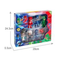 蒙面睡衣小英雄睡衣侠蒙面侠6款关节可动公仔全套变形手办玩具 六件套礼盒包装+礼品