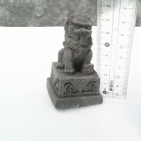 微瑕处理水泥狮子鱼缸摆件水族造景小号迷你狮子混凝土摆件 灰色狮子1个体验款随机发