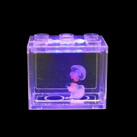 水母宝宝 活体观赏小型活物 赤月海月好养学生梦幻桌面宠物小鱼缸 [网红款]透明积木缸 空缸/不送水母/无任何配件