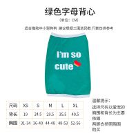 狗狗泰迪比熊猫咪博美幼犬雪纳瑞贵宾小型犬宠物衣服背心夏季薄款 绿色字母背心（聚酯纤维） XS背长20cm（2斤左右仅供参