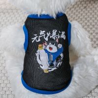 狗狗衣服夏天薄款大网眼背心潮款宠物背心法斗泰迪小型犬猫咪服饰 新款大网格-元气爆满 XS(建议1-2.4斤)