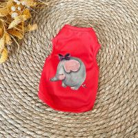 宠物猫咪小狗狗衣服春夏季薄款防掉毛背心泰迪法斗柯基中小型幼犬 背心-红色大象 XS