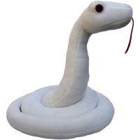 白蛇青蛇毛绒玩具COS蛇柱道具 鬼灭之刃伊黑小芭内道具可爱布娃娃 白色