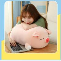 可爱猪猪公仔趴姿毛绒玩具玩偶娃娃睡抱枕送女生闺蜜儿童生日礼物 波波猪 长约50厘米[羽绒棉填充]