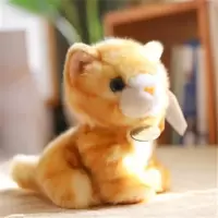 仿真猫咪毛绒玩具小猫公仔可爱玩偶家居店面饰品生日礼物送孩子 黄色坐款20厘米 见详情