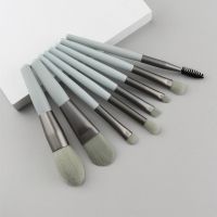 8/10支化妆刷套装超柔软全套平价便携初学者眼影刷散粉刷遮瑕刷 蓝灰色8支装